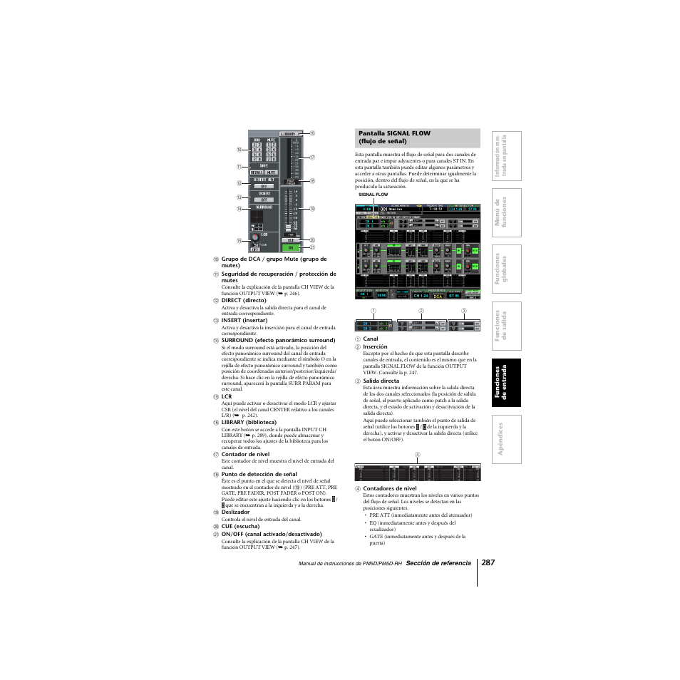 Pantalla signal flow (flujo de señal) | Yamaha PM5D-RHPM5D User Manual | Page 287 / 367