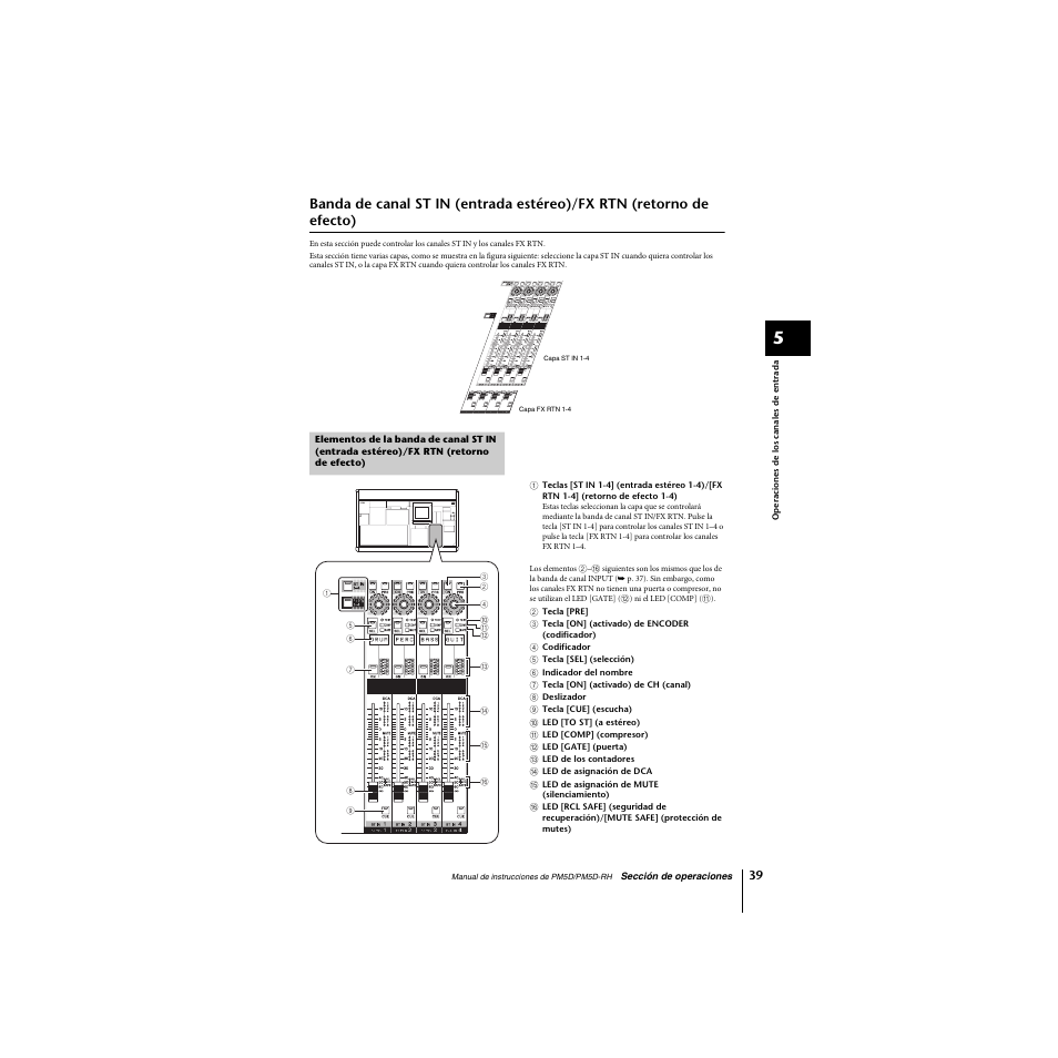 De efecto), Rtn (retorno de efecto), P. 39) | Yamaha PM5D-RHPM5D User Manual | Page 39 / 367