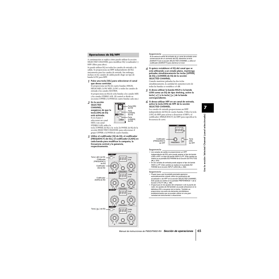 Operaciones de eq/hpf | Yamaha PM5D-RHPM5D User Manual | Page 65 / 367