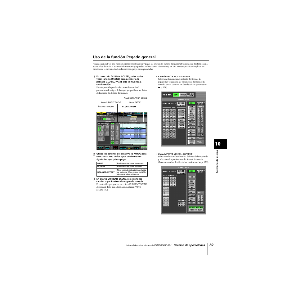 Uso de la función pegado general | Yamaha PM5D-RHPM5D User Manual | Page 89 / 367