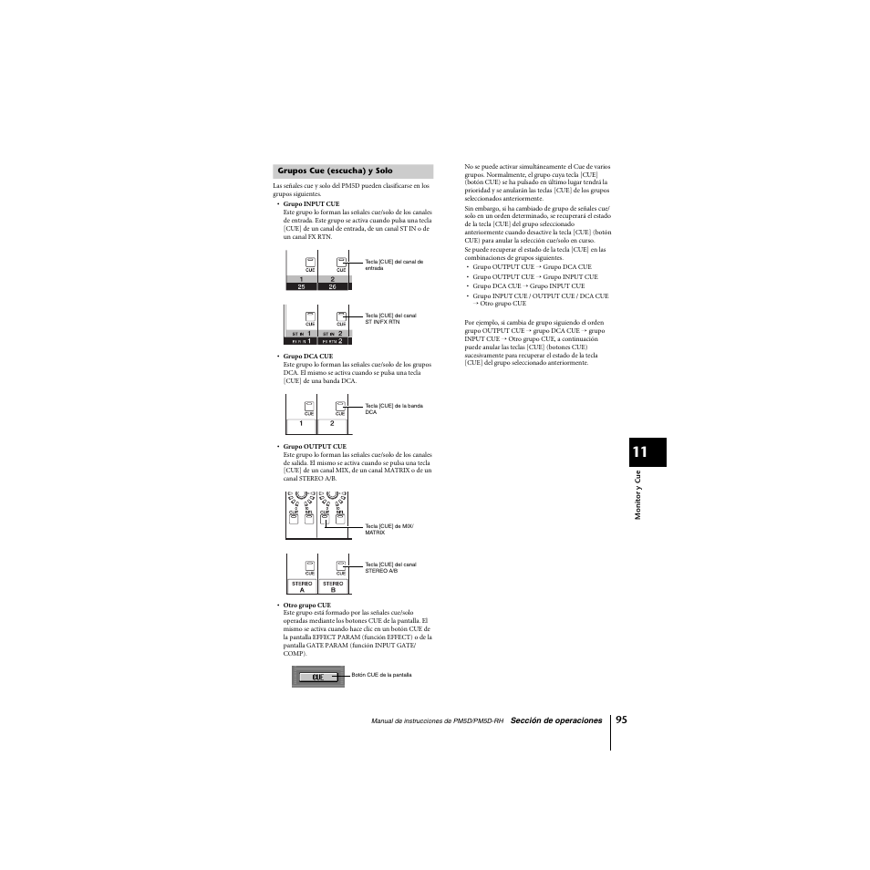 Grupos cue (escucha) y solo | Yamaha PM5D-RHPM5D User Manual | Page 95 / 367