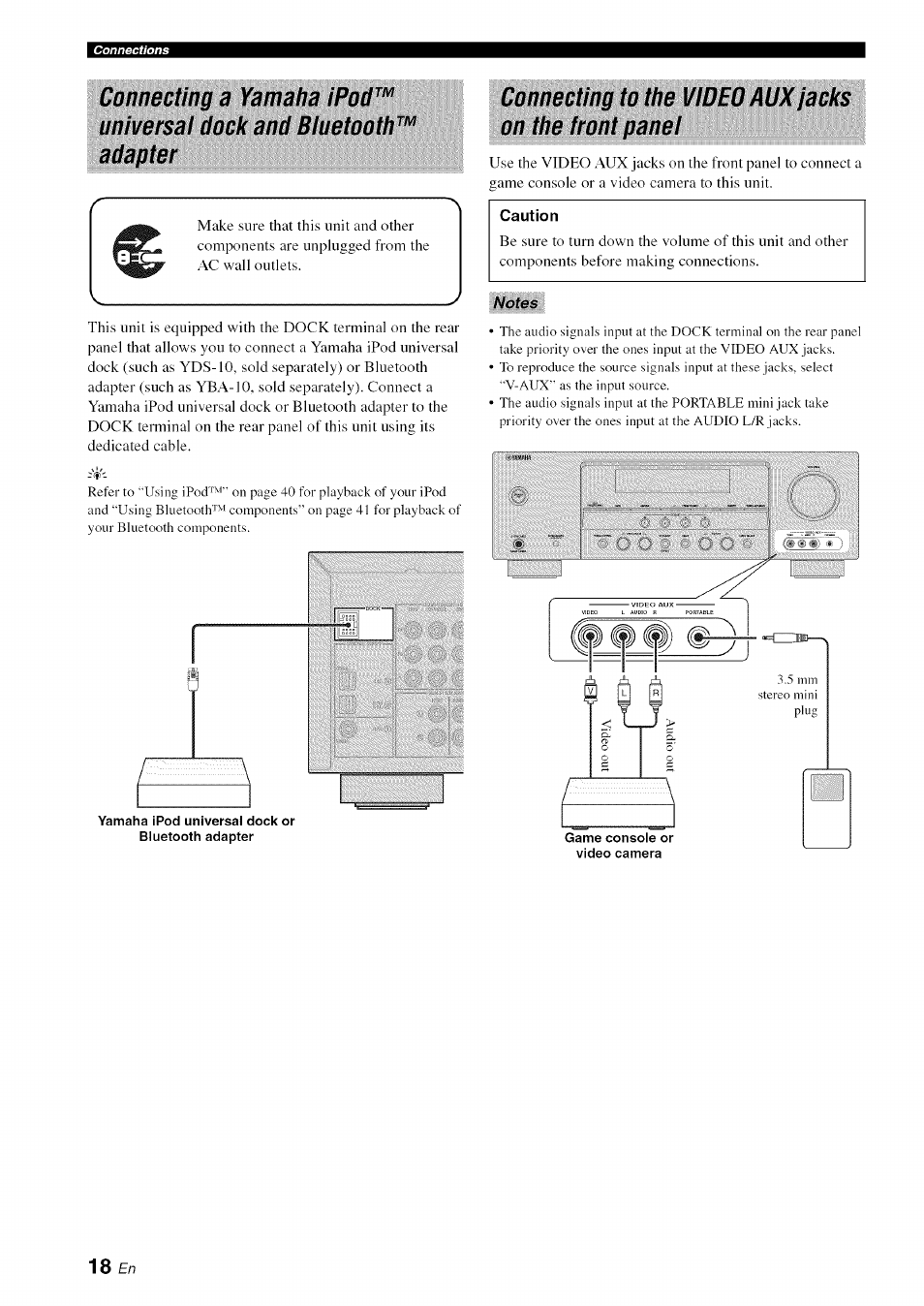 Caution, 18 £n | Yamaha OWNER'S MANUAL HTR-6130 User Manual | Page 22 / 77