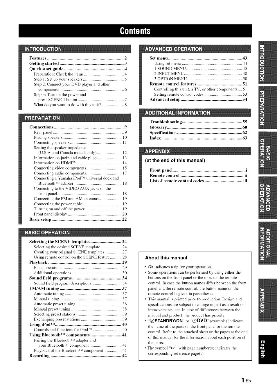 Yamaha OWNER'S MANUAL HTR-6130 User Manual | Page 5 / 77