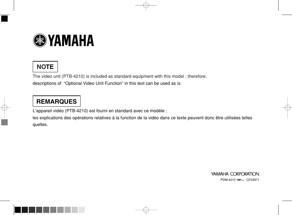 Note, No te remarques | Yamaha pdm-4210 User Manual | Page 49 / 52