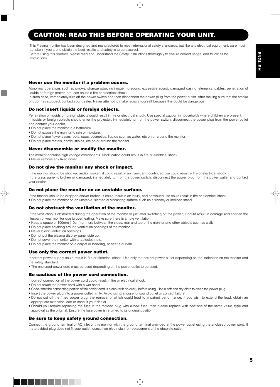 Caution: read this before operating your unit | Yamaha pdm-4210 User Manual | Page 7 / 52