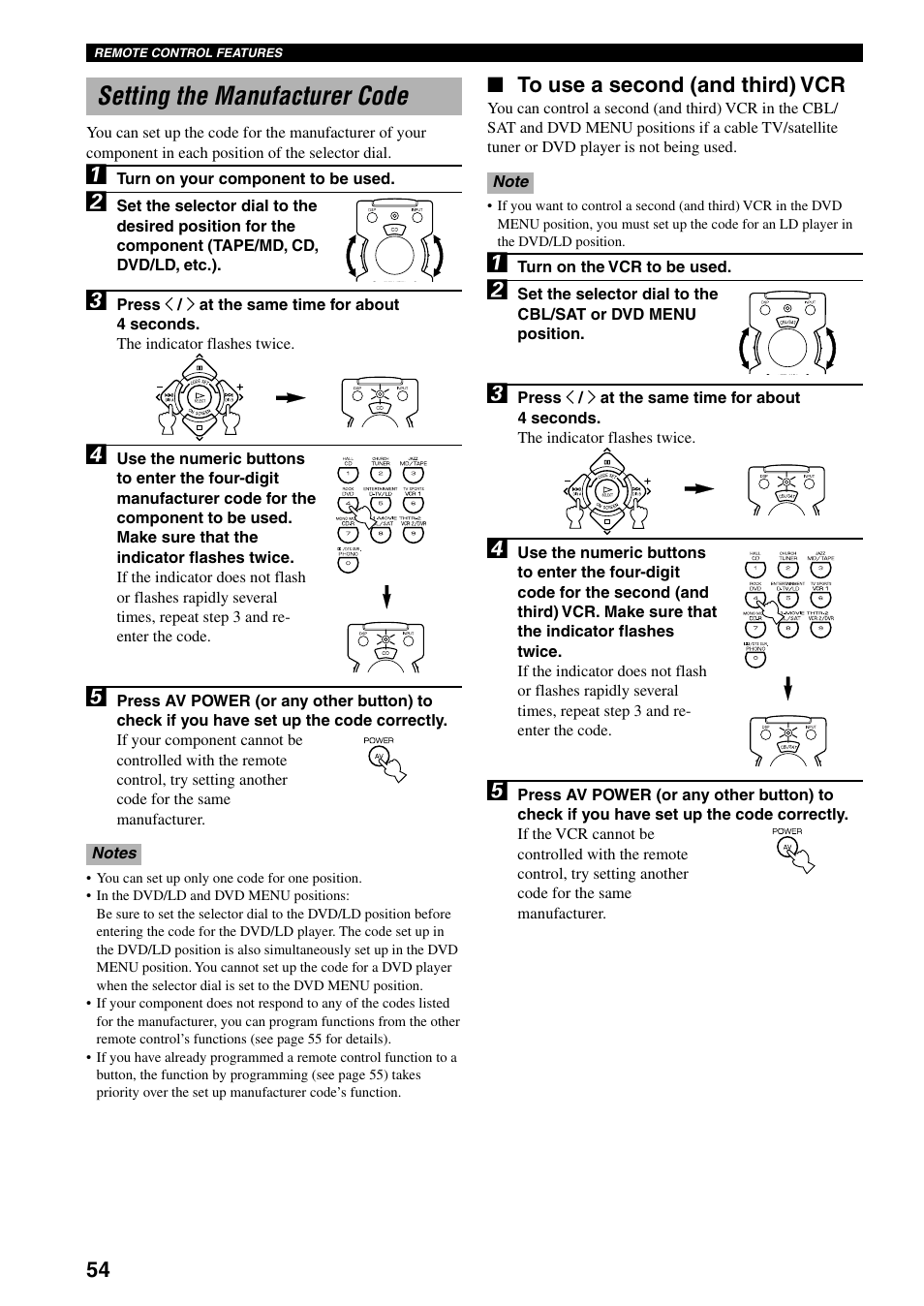 Setting the manufacturer code | Yamaha RX-V800RDS User Manual | Page 56 / 83