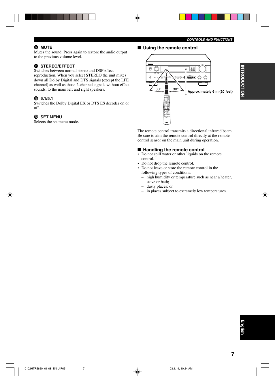 Yamaha HTR-5660 User Manual | Page 11 / 68