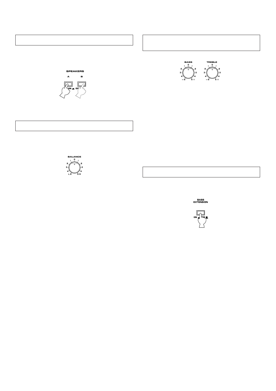 Selecting the speaker system, Adjusting the balance control, Adjusting the bass and treble controls | Using the bass extension switch | Yamaha R-V902 User Manual | Page 22 / 44