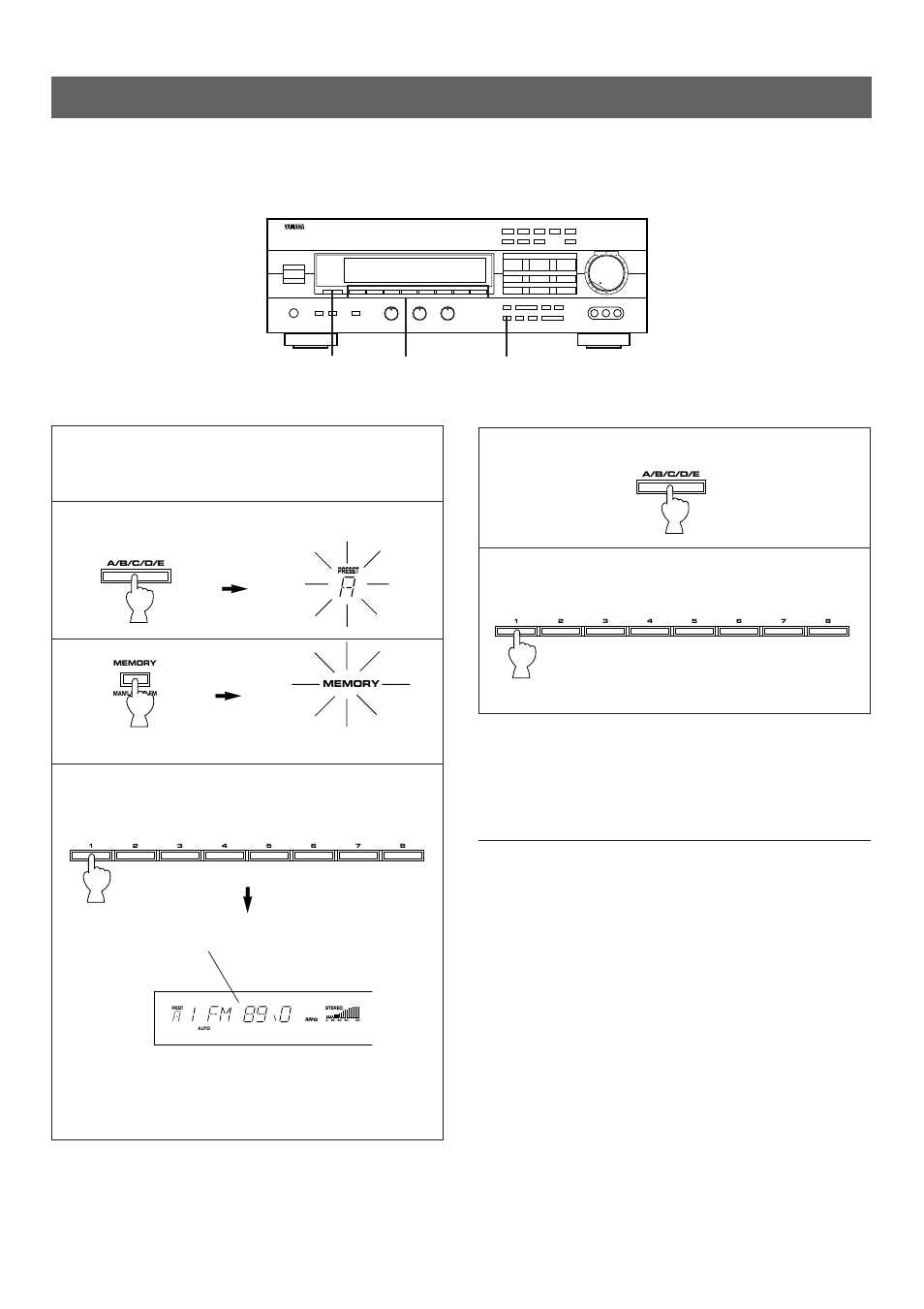 Preset tuning, 24 manual preset tuning | Yamaha R-V902 User Manual | Page 24 / 44