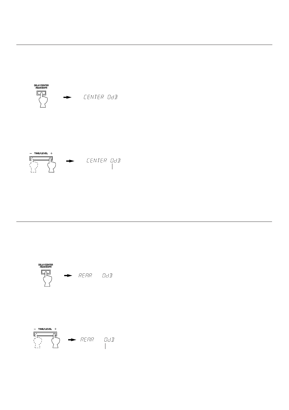 29 adjustment of the center level, Adjustment of the rear level | Yamaha R-V902 User Manual | Page 29 / 44