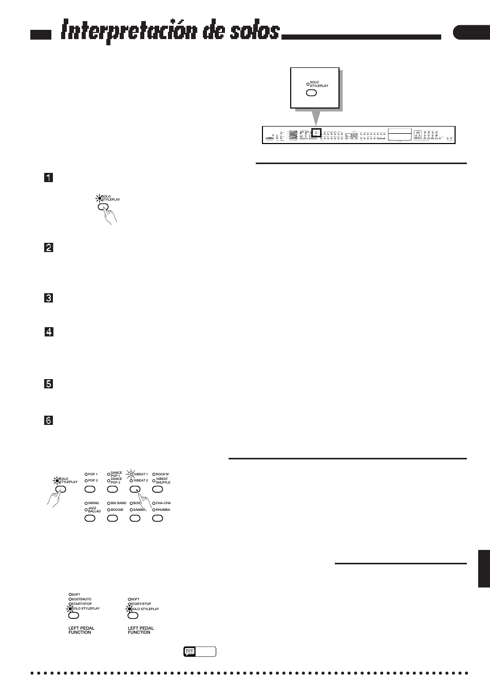 Interpretación de solos, Uso de la interpretación de solos, Variaciones de armonización | El pedal izquierdo y la interpretación de solos | Yamaha CVP-85A User Manual | Page 29 / 76