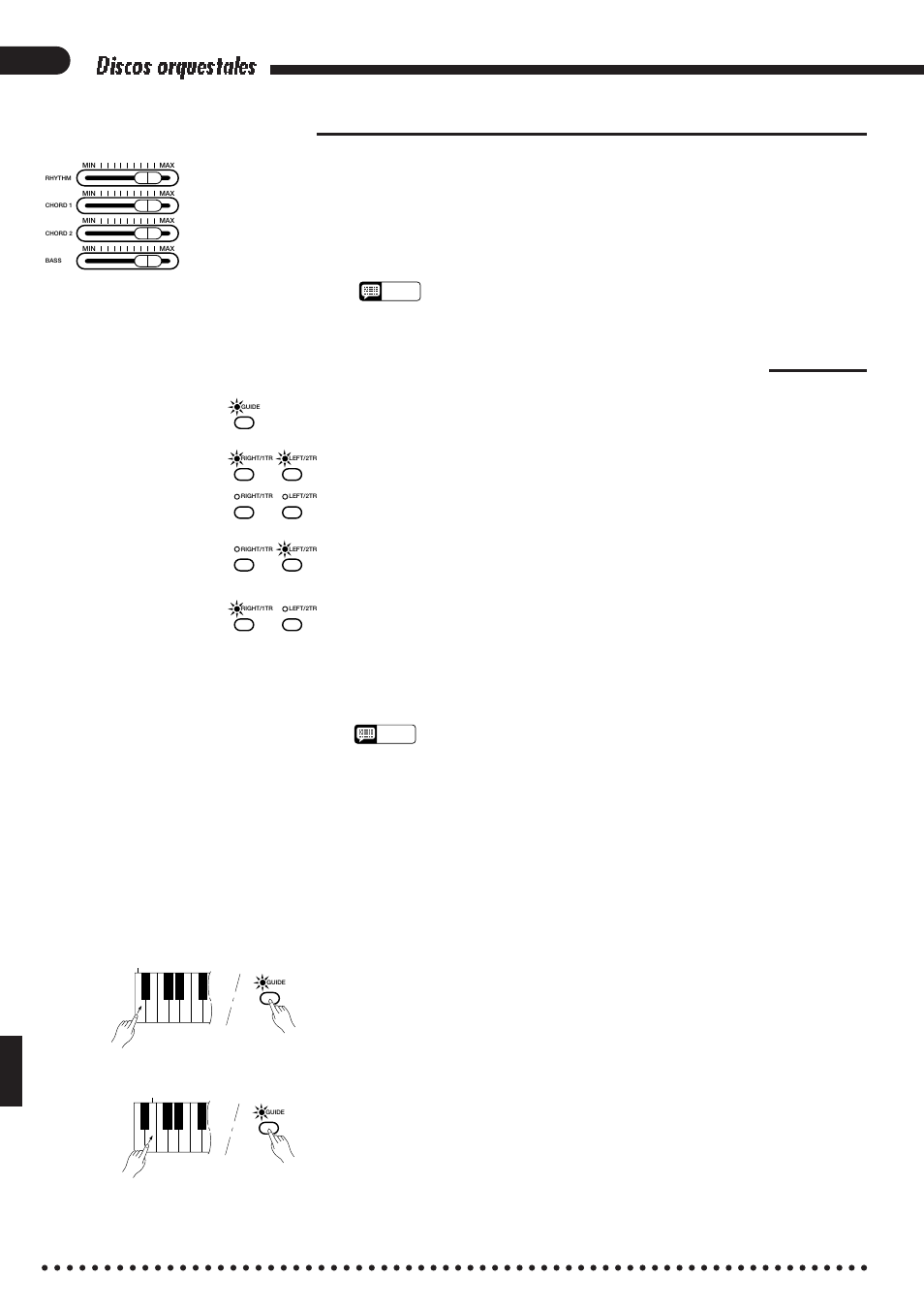 28 discos orquestales, Control del volumen, Modos de guía | Yamaha CVP-85A User Manual | Page 32 / 76