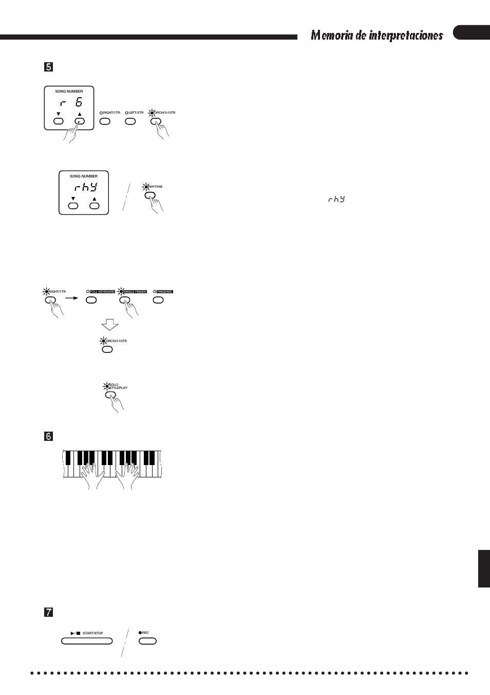 Seleccione las pistas a grabar, Pare la grabación, Empiece la grabación | Yamaha CVP-85A User Manual | Page 37 / 76