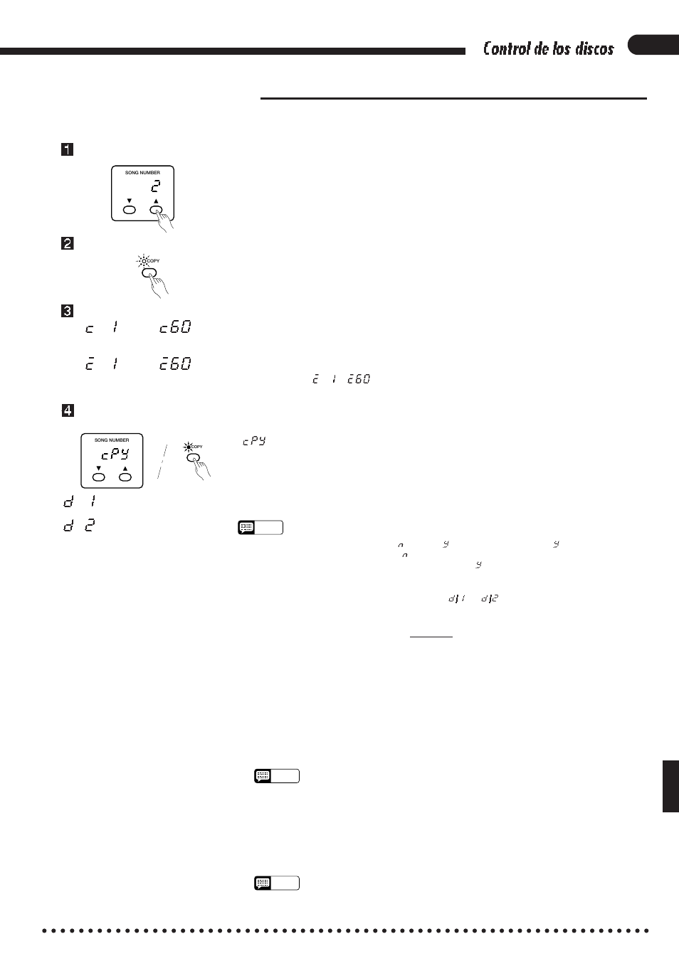 Copiado de canciones, Control de los discos, C8 1 | D8 1, D8 2 | Yamaha CVP-85A User Manual | Page 43 / 76