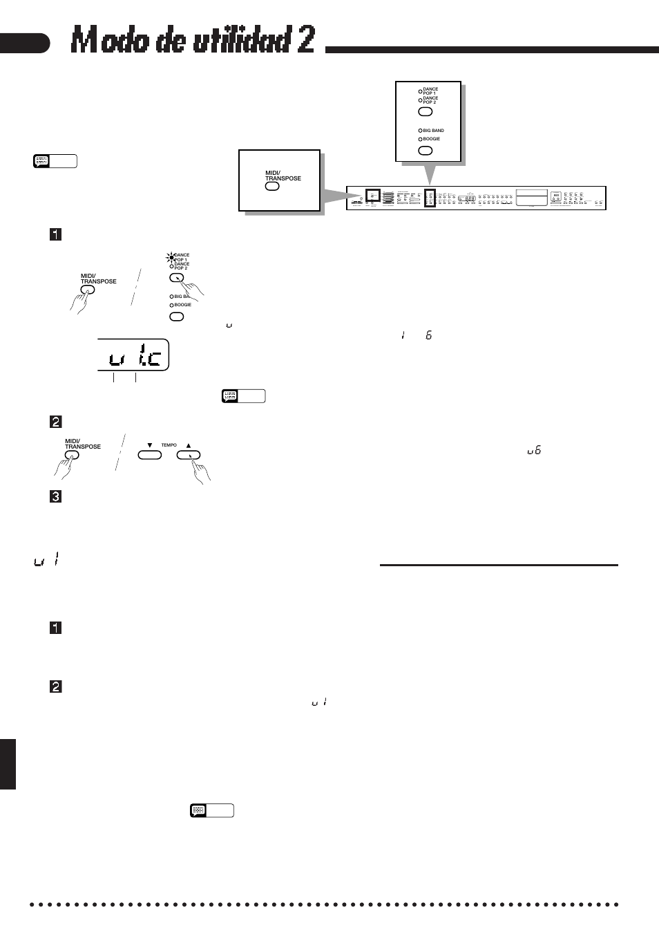 Modo de utilidad 2, U1.c, Conversión de voz común de la clavinova | Yamaha CVP-85A User Manual | Page 48 / 76
