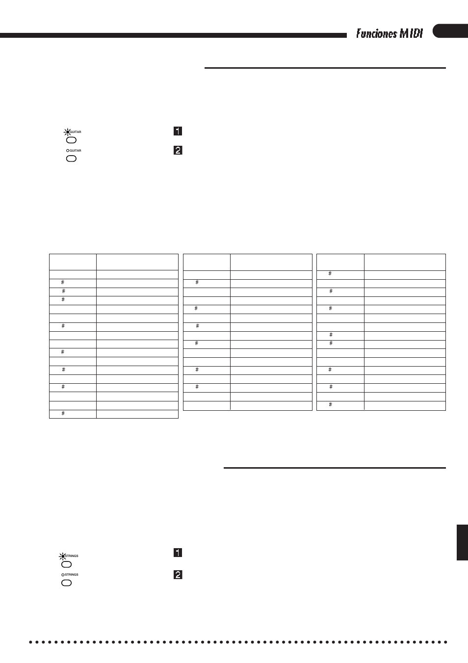 49 funciones midi, Modo de timbres múltiples, Modo de transmisión dividida | Yamaha CVP-85A User Manual | Page 53 / 76