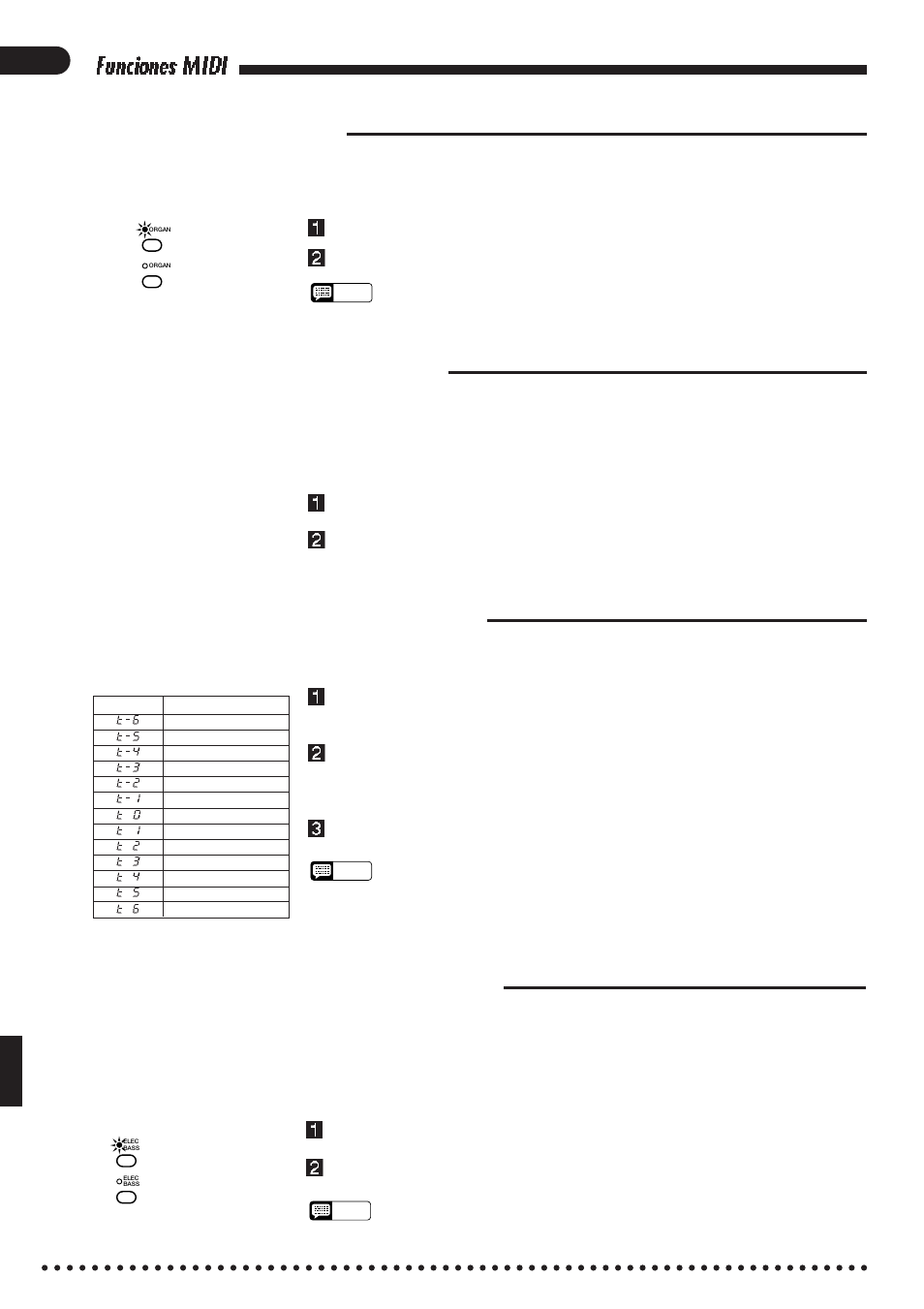 50 funciones midi, Selección de reloj midi, Transmisión de transposición midi | Transmisión de datos del panel, Modo de voz común de la clavinova | Yamaha CVP-85A User Manual | Page 54 / 76
