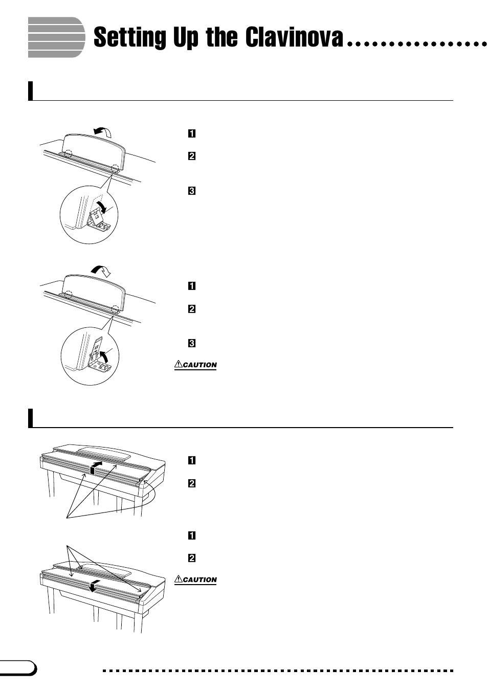 Setting up the clavinova, Music stand, Key cover | Music stand key cover | Yamaha CVP-109  EN User Manual | Page 10 / 235