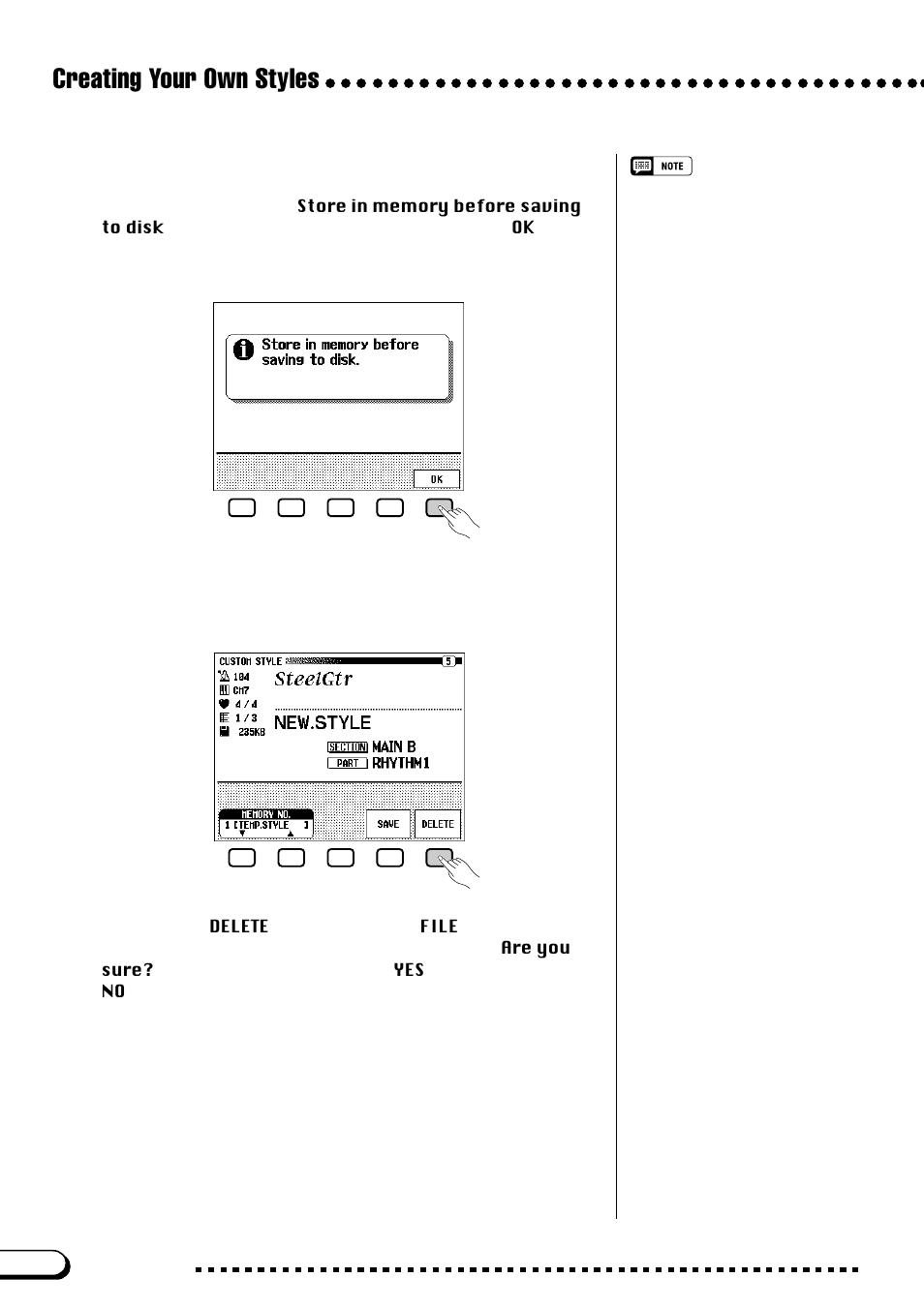 Creating your own styles | Yamaha CVP-109  EN User Manual | Page 102 / 235
