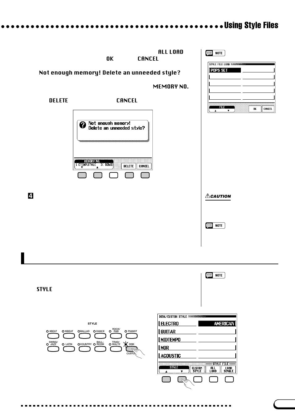 Playing loaded style files, Using style files, Veject the disk when you’re done | Yamaha CVP-109  EN User Manual | Page 107 / 235