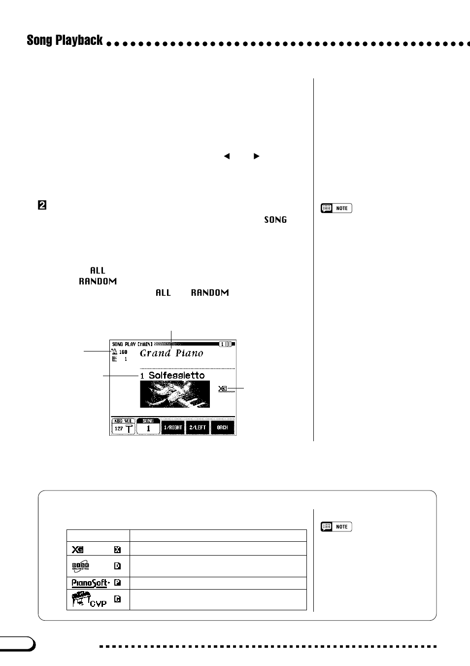 Song playback, Xselect a song number | Yamaha CVP-109  EN User Manual | Page 114 / 235