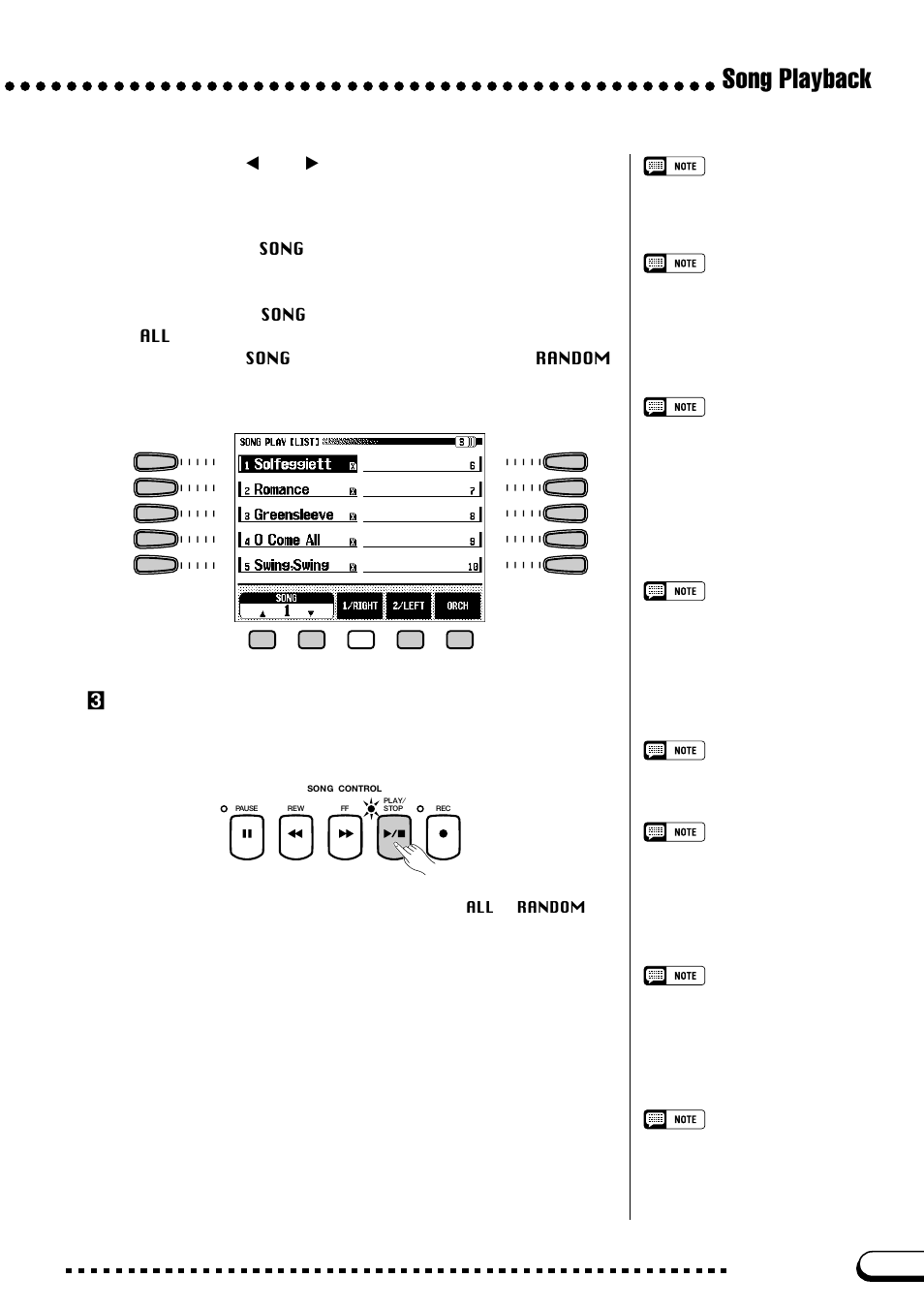 Song playback, Cstart and stop playback | Yamaha CVP-109  EN User Manual | Page 115 / 235