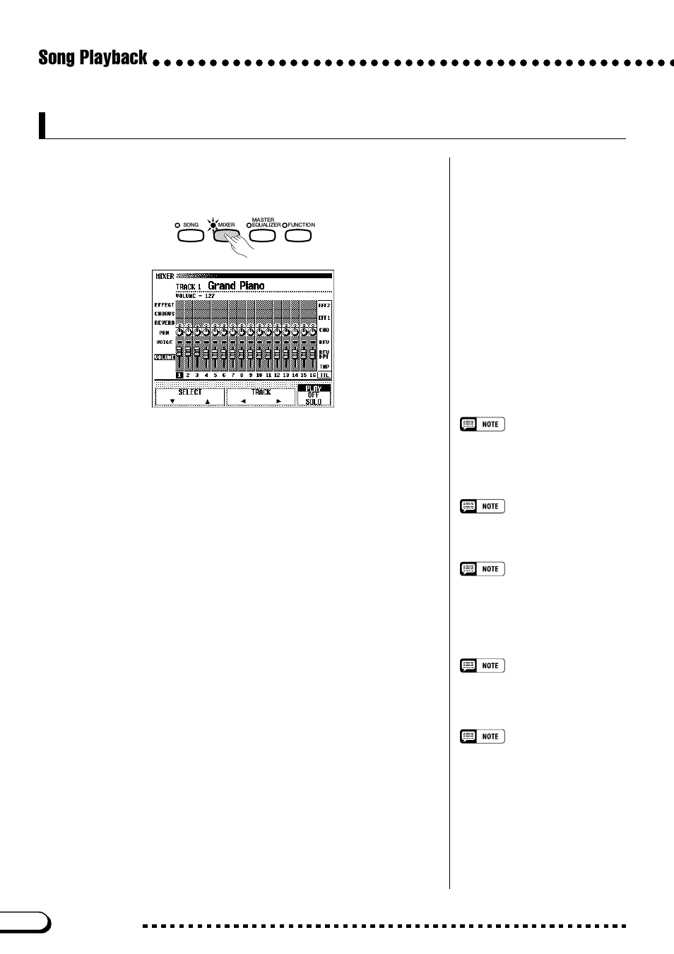 Adjustment of track settings, Song playback | Yamaha CVP-109  EN User Manual | Page 120 / 235