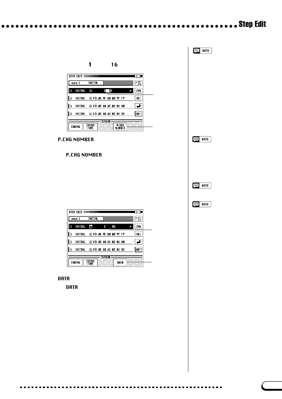 Step edit, Changing the voice selection, Bending the pitch | Yamaha CVP-109  EN User Manual | Page 155 / 235