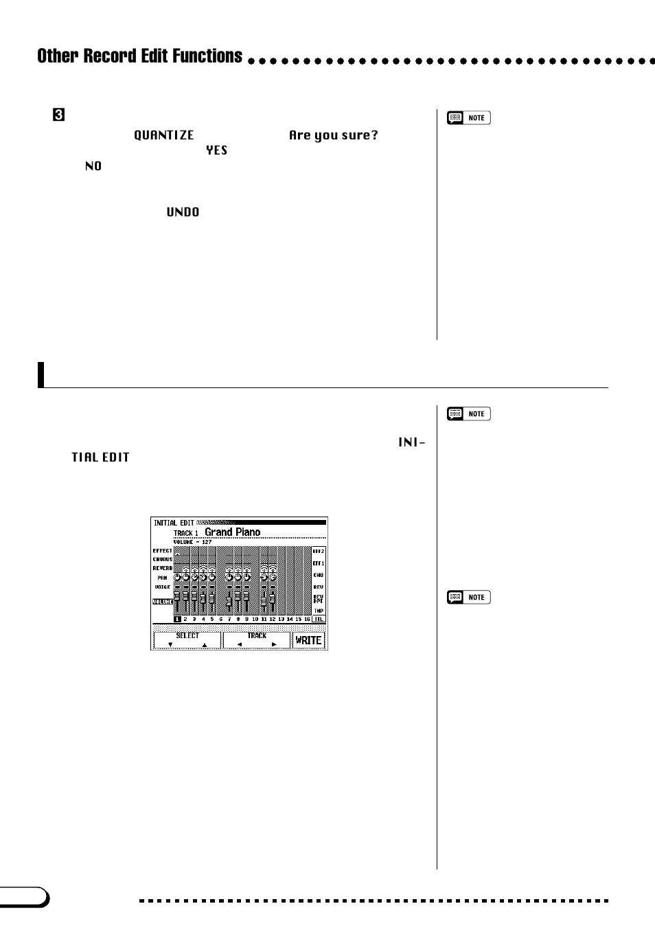 Initial edit (changing the initial data), Other record edit functions, Cexecute the quantize operation | Yamaha CVP-109  EN User Manual | Page 170 / 235