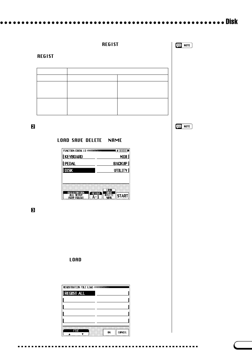 Disk, Load | Yamaha CVP-109  EN User Manual | Page 193 / 235