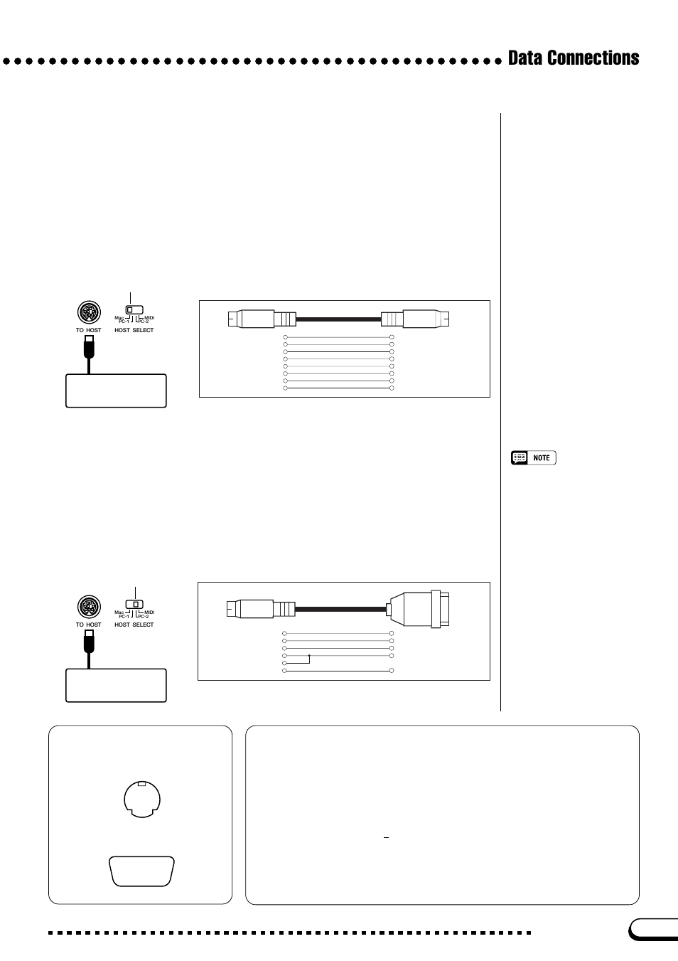 Data connections, Connecting to an ibm-pc/at series computer, Connector pin numbers | Mac” cable connections, Pc-2” cable connections, A:\driver\readme_e.txt a:\driver\licensee.txt | Yamaha CVP-109  EN User Manual | Page 217 / 235