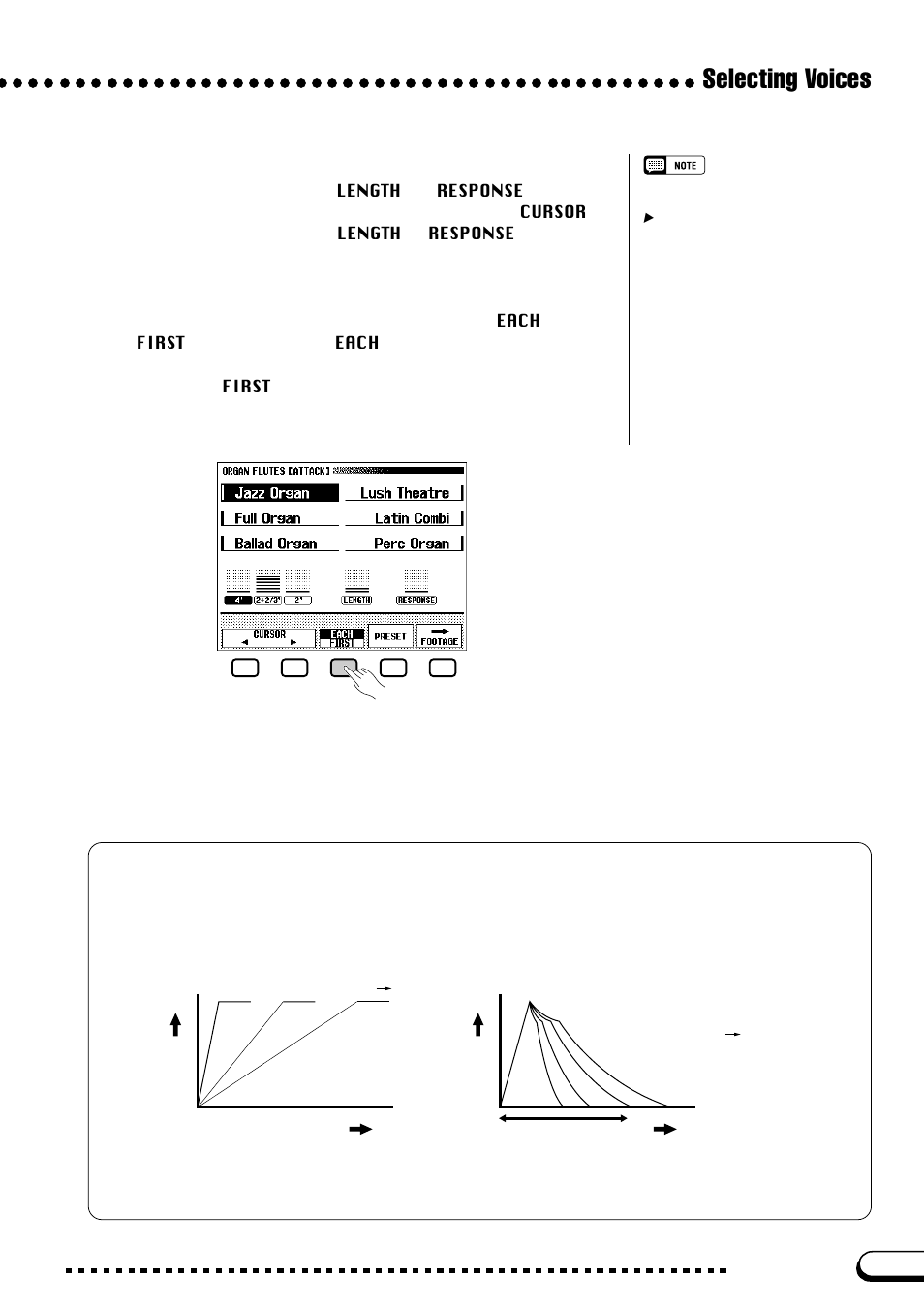 Selecting voices | Yamaha CVP-109  EN User Manual | Page 35 / 235