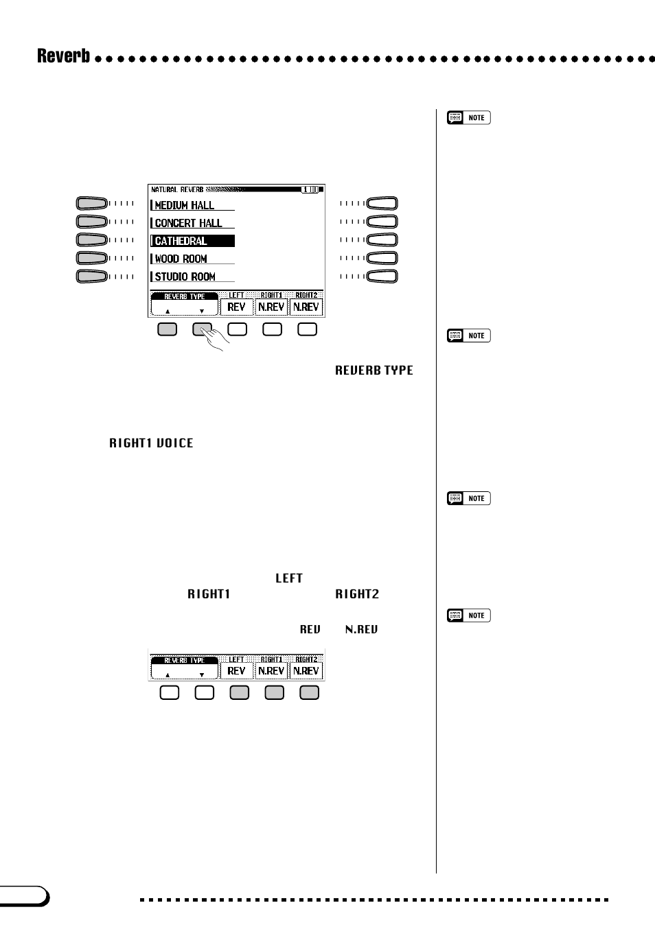Reverb, Changing the reverb system (cvp-109), Changing the natural reverb type (cvp-109) | Yamaha CVP-109  EN User Manual | Page 48 / 235