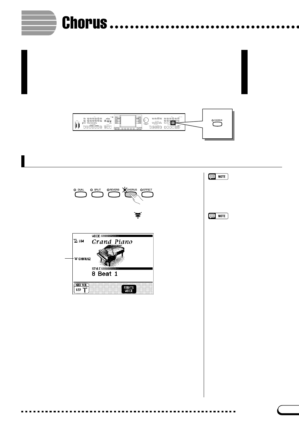 Chorus, Turning the chorus on or off | Yamaha CVP-109  EN User Manual | Page 51 / 235