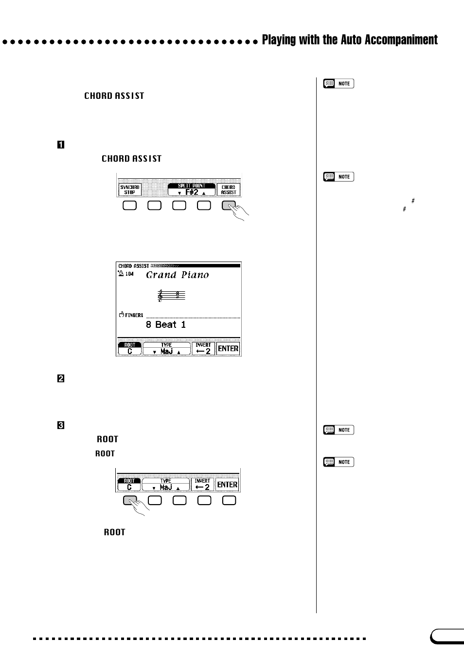 Playing with the auto accompaniment, Getting help with chords | Yamaha CVP-109  EN User Manual | Page 75 / 235