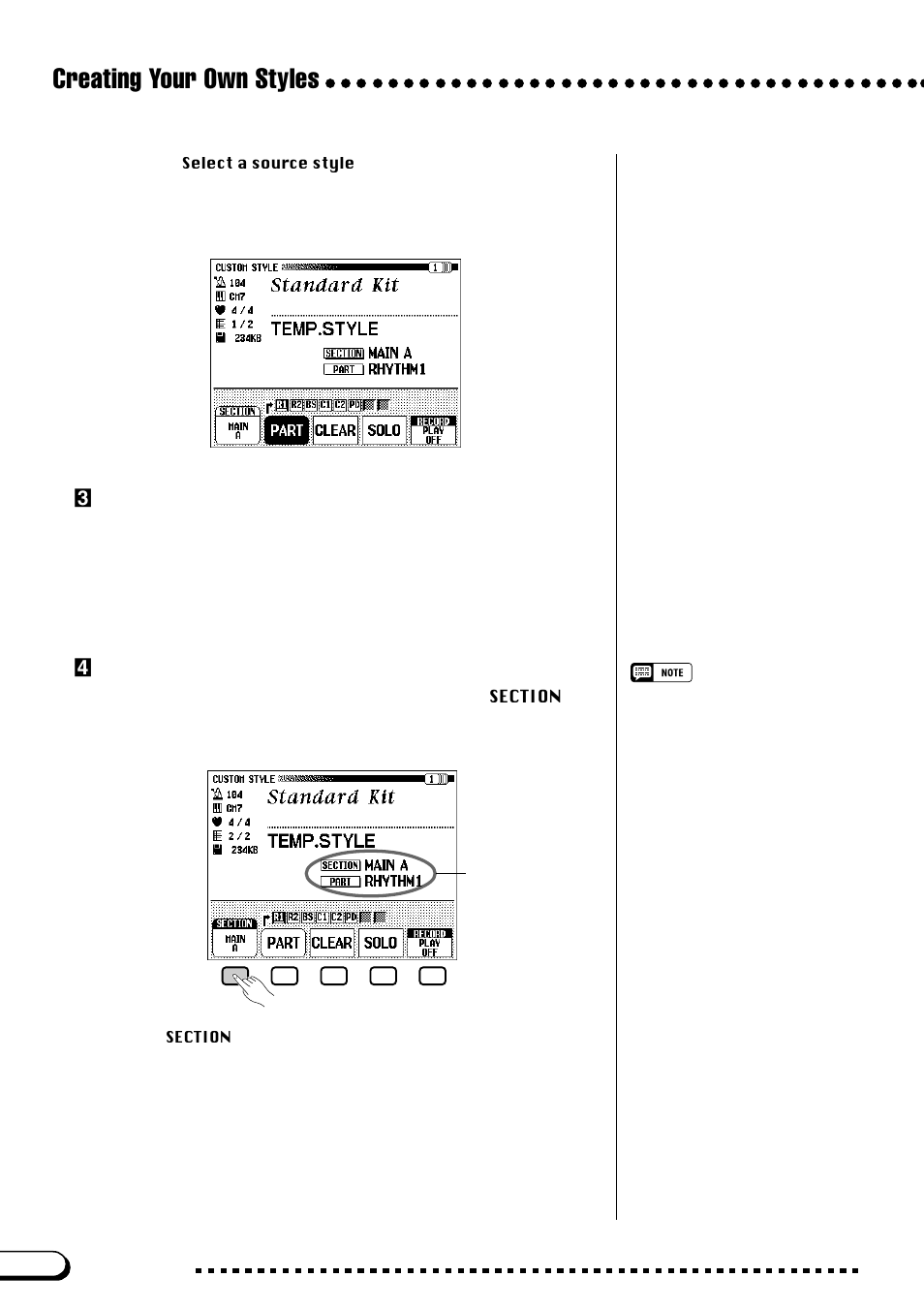 Creating your own styles, Cselect a source style | Yamaha CVP-109  EN User Manual | Page 92 / 235