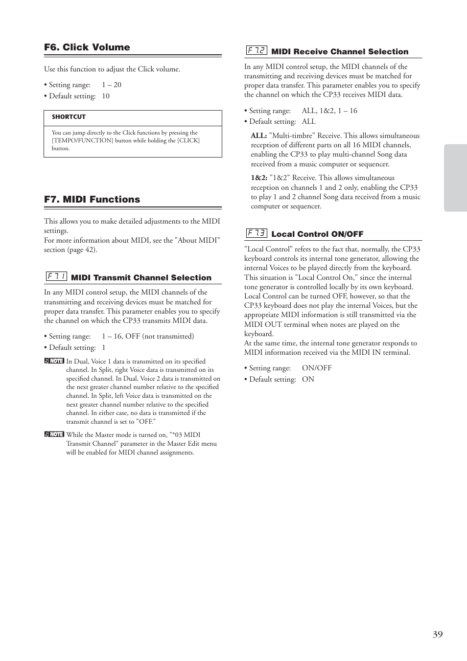 Yamaha CP 33 User Manual | Page 39 / 64