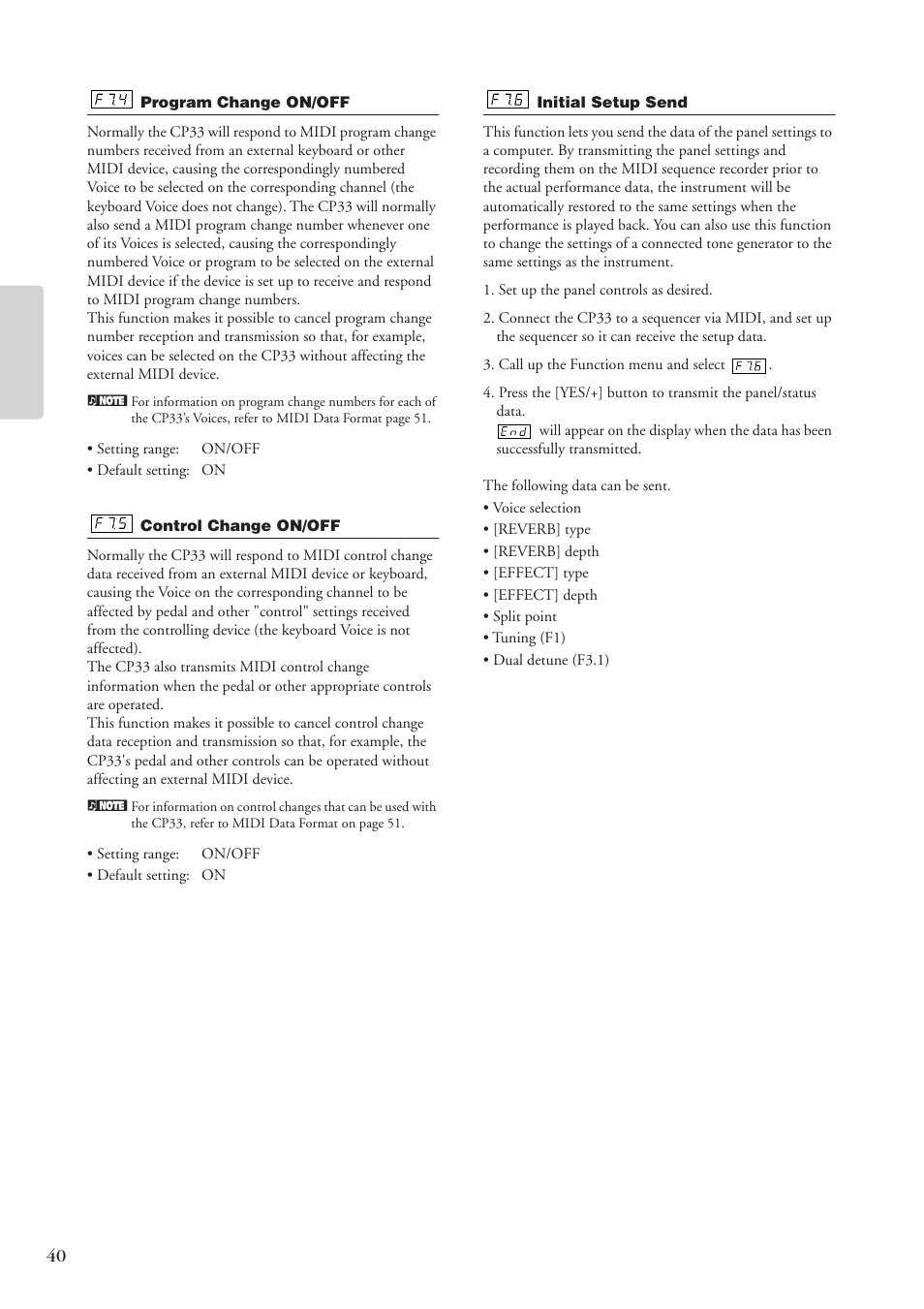 Yamaha CP 33 User Manual | Page 40 / 64