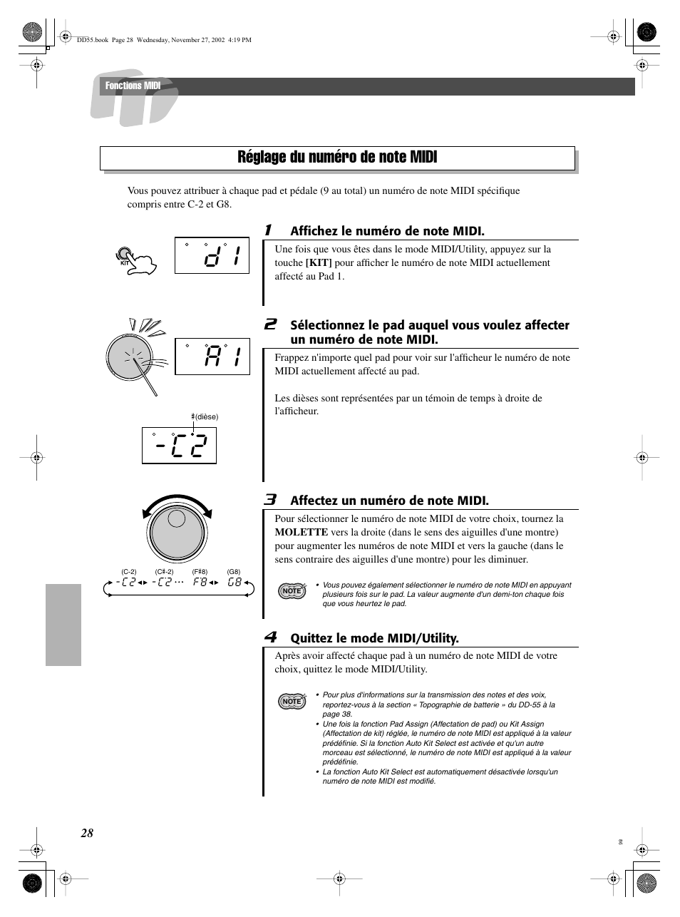 D1 a1 -c2 | Yamaha DRUM PW DD-55C User Manual | Page 28 / 46