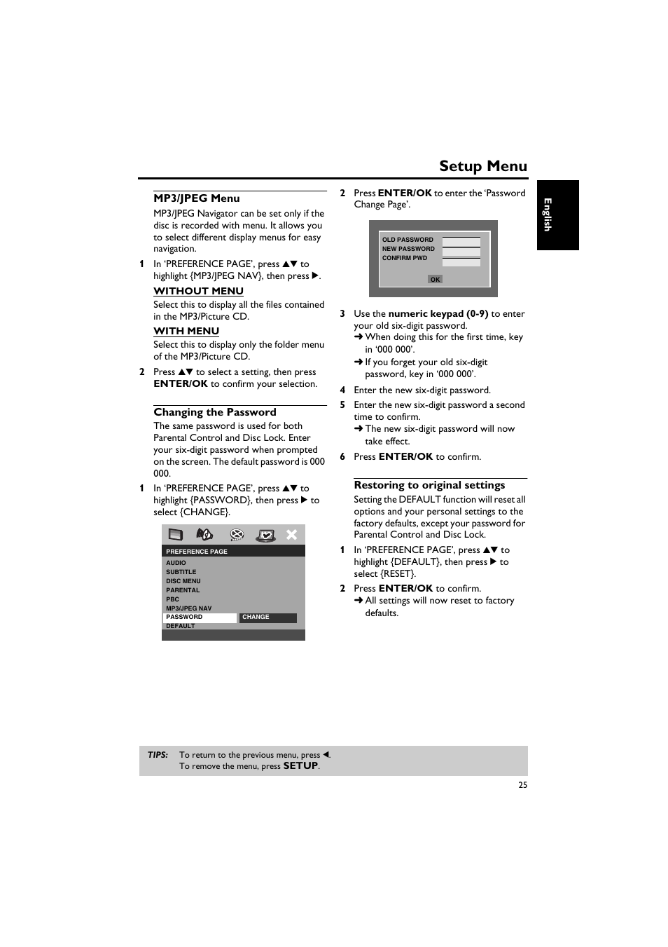 Setup menu | Yamaha DV-S5750 User Manual | Page 29 / 36