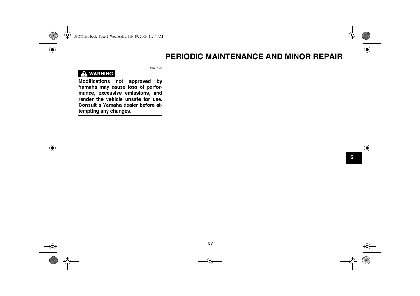 Periodic maintenance and minor repair | Yamaha XVS13AW(C) User Manual | Page 41 / 97