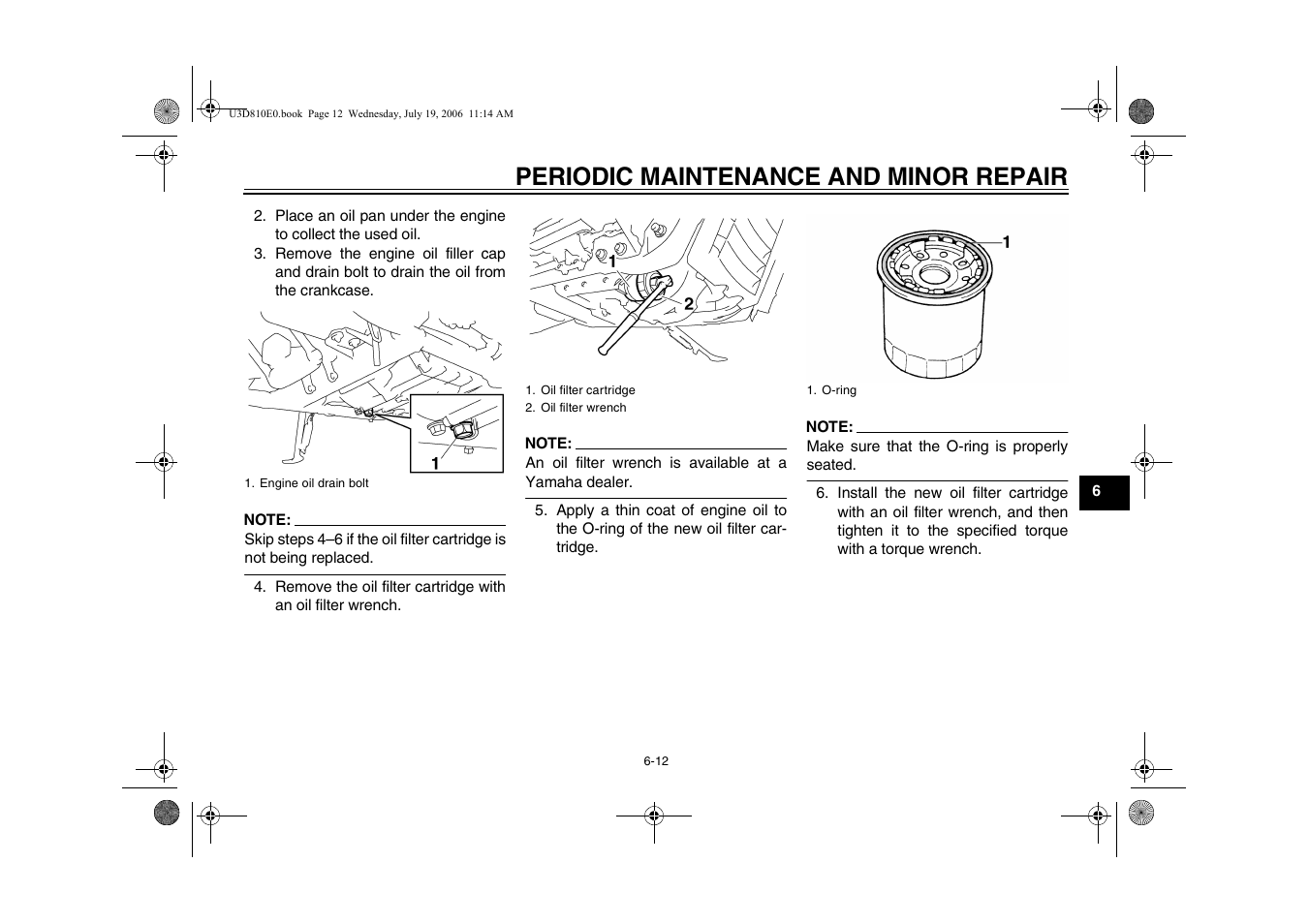 Periodic maintenance and minor repair | Yamaha XVS13AW(C) User Manual | Page 51 / 97