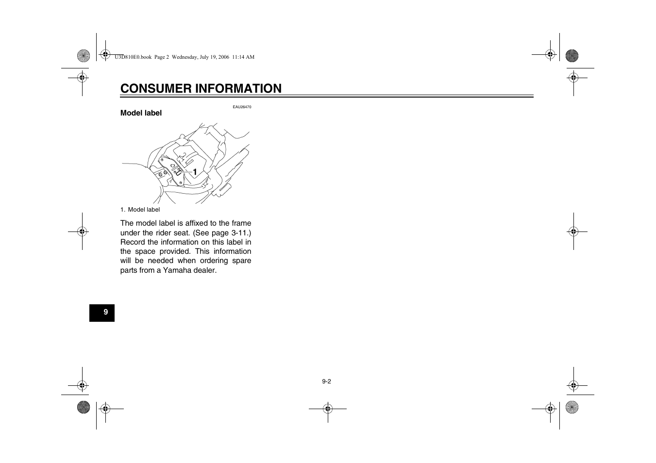 Consumer information | Yamaha XVS13AW(C) User Manual | Page 86 / 97