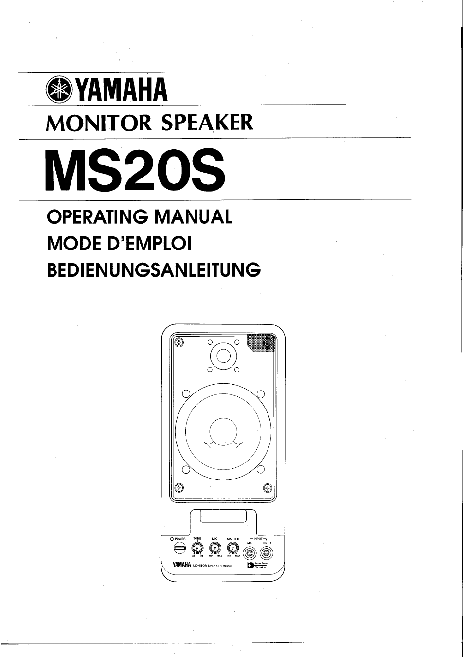 Yamaha MS20S User Manual | 20 pages