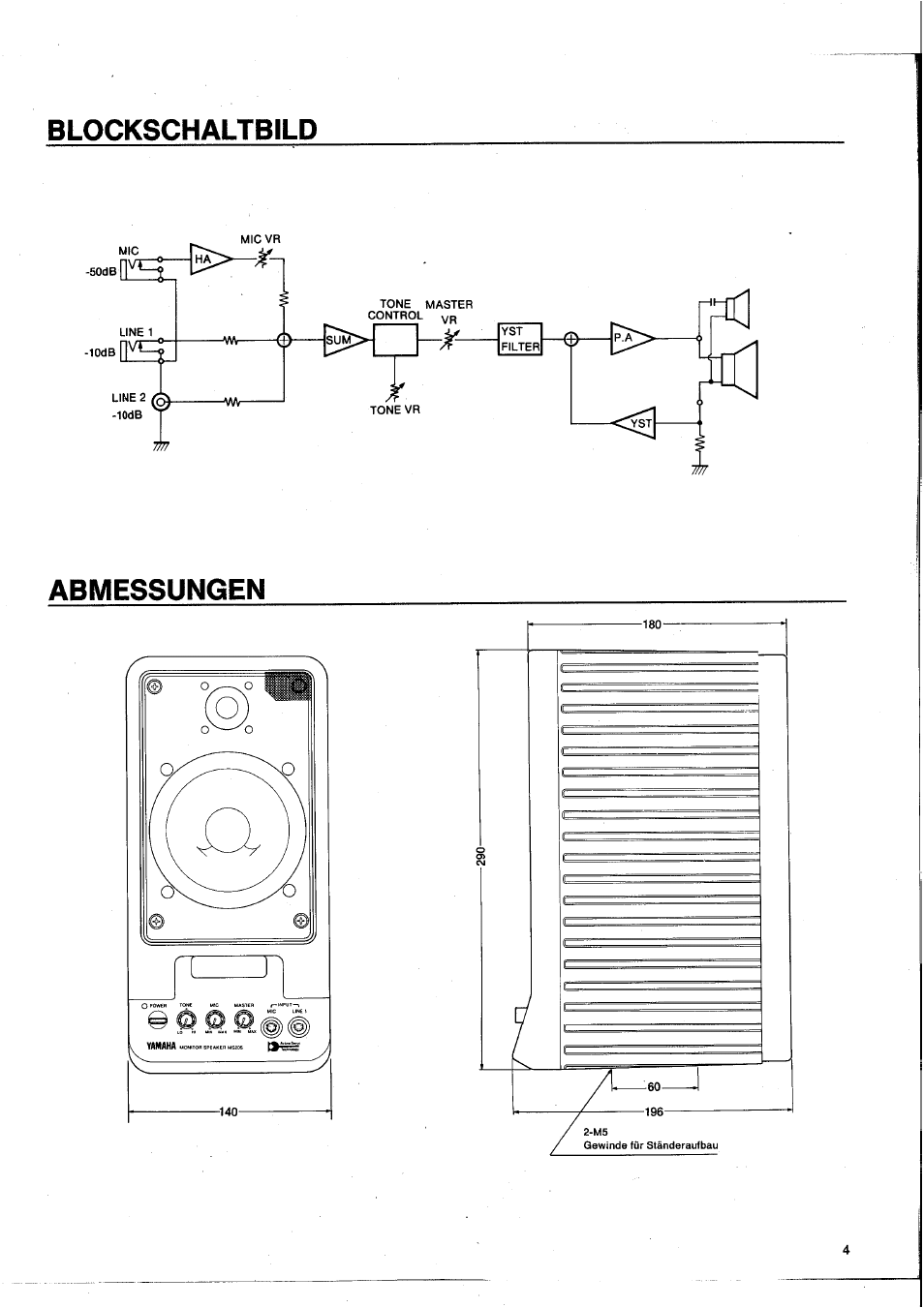 Yamaha MS20S User Manual | Page 18 / 20