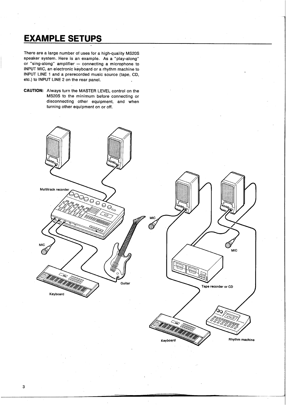 Example setups | Yamaha MS20S User Manual | Page 5 / 20