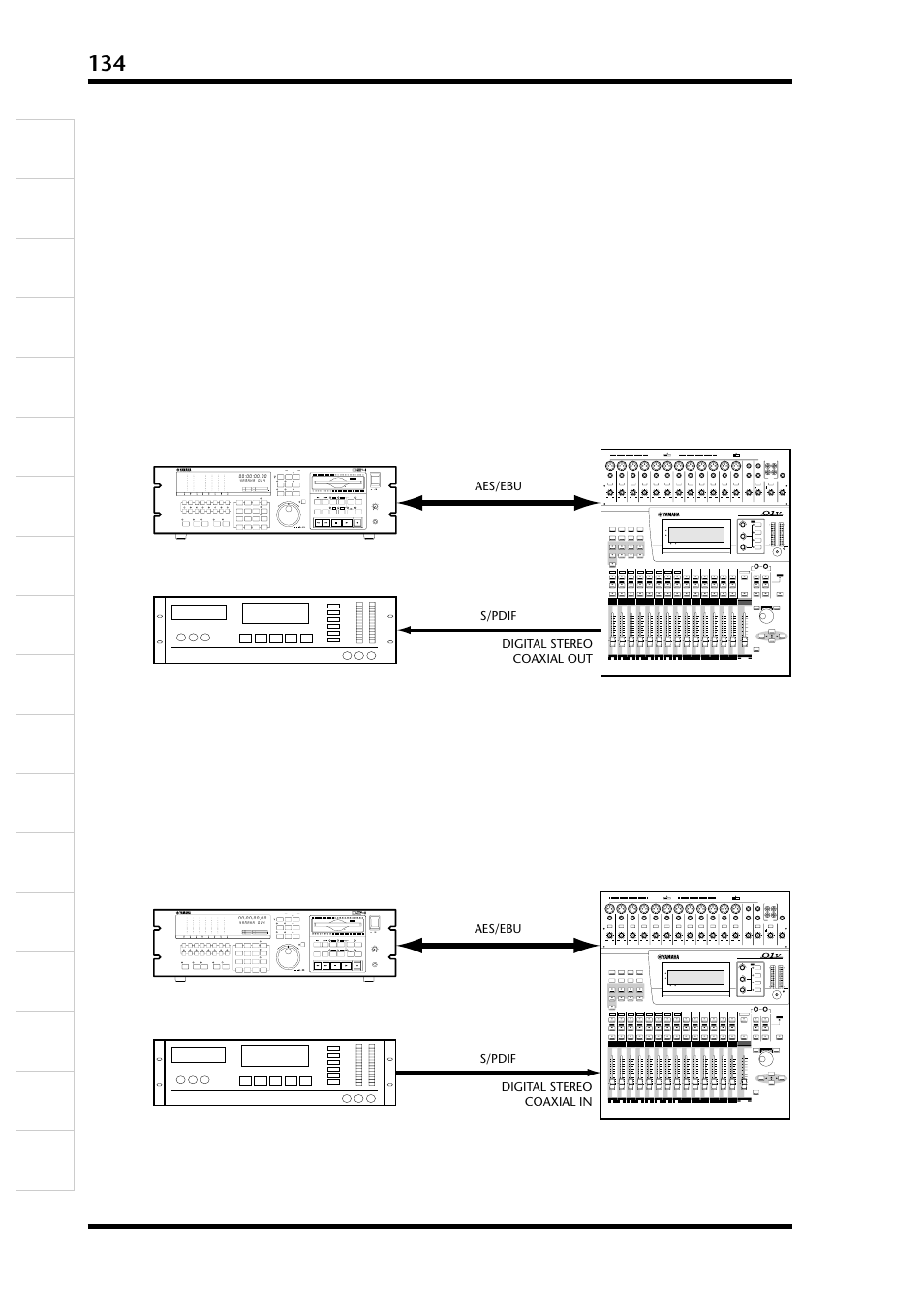 ワードクロックシステム例 | Yamaha D24 User Manual | Page 136 / 217