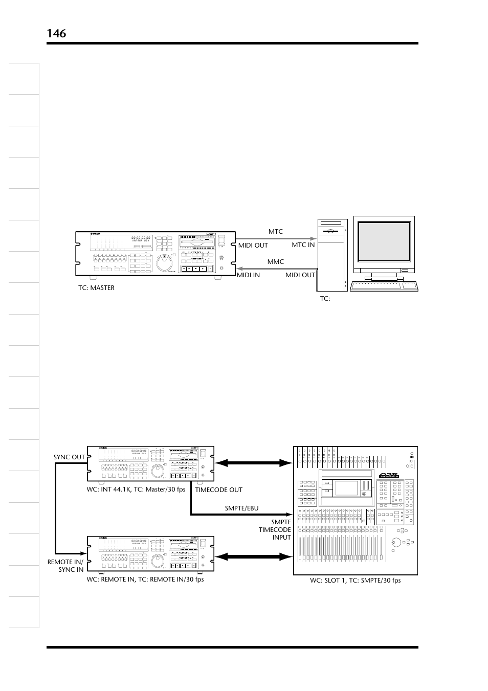 タイムコード接続例 | Yamaha D24 User Manual | Page 148 / 217