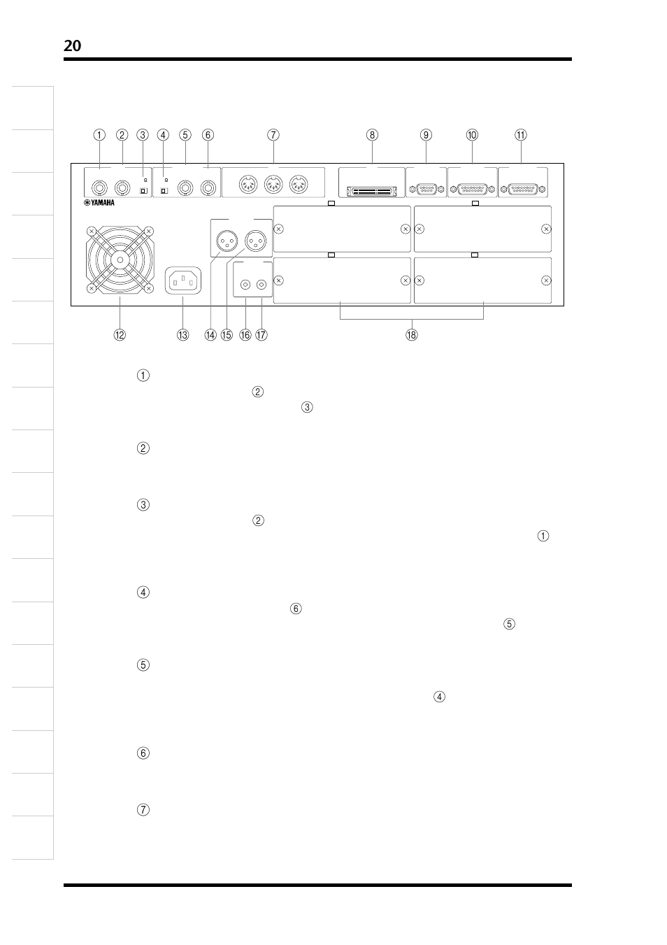 リアパネル | Yamaha D24 User Manual | Page 27 / 217