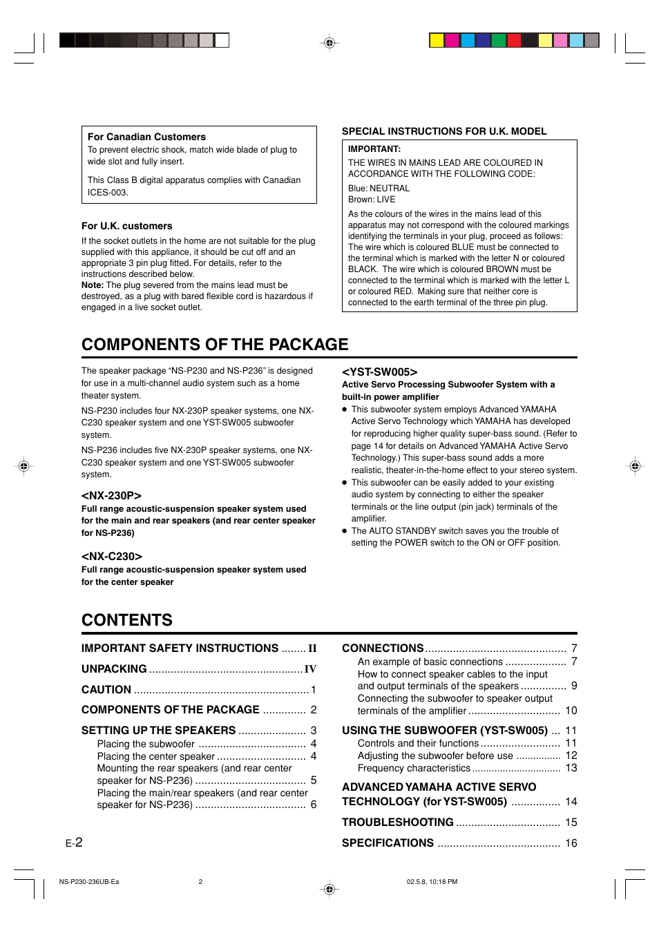 Yamaha NS-P230 User Manual | Page 6 / 20